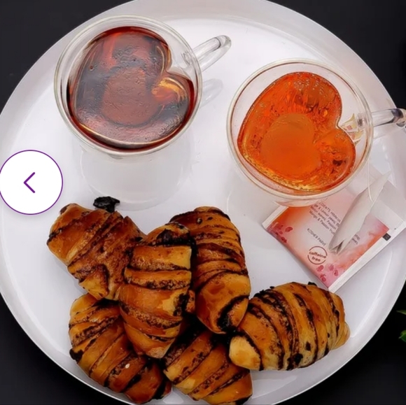 Brillant Heart Shaped Tea Cups New with Box - Picture 11 of 11